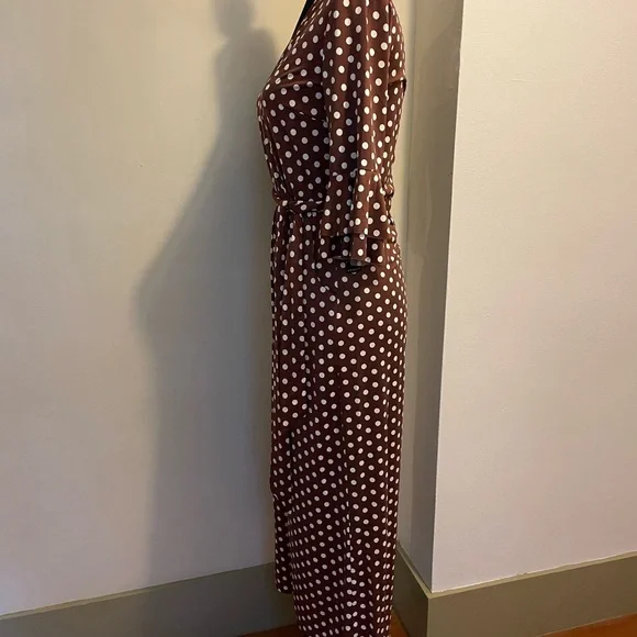 VENUS Black Polka Dot Wrap Jumpsuit XS - Picture 4 of 8